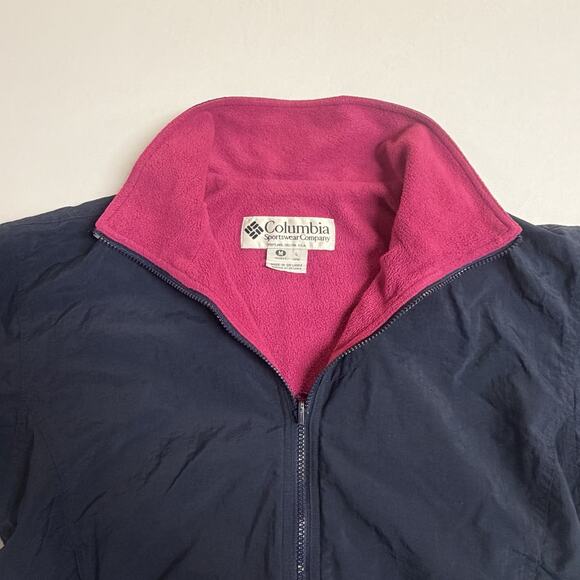 Vintage Women’s Medium Columbia Fleece Lined Windbreaker Jacket Full Zip Pockets - Picture 4 of 12